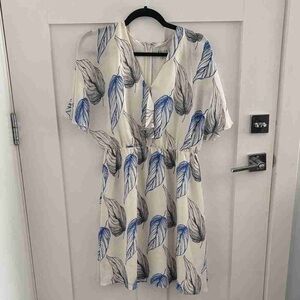 Elegant Feather Print Dress